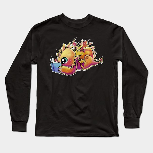 Book dragon Long Sleeve T-Shirt by mijanpamungkas